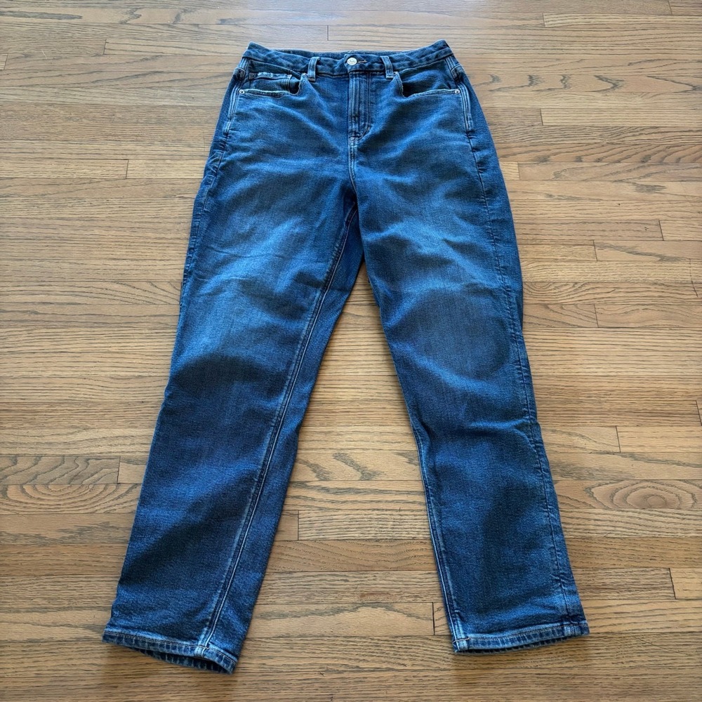 American Eagle Mom Jeans Women's 6 High Rise Straight Leg Stretch Denim